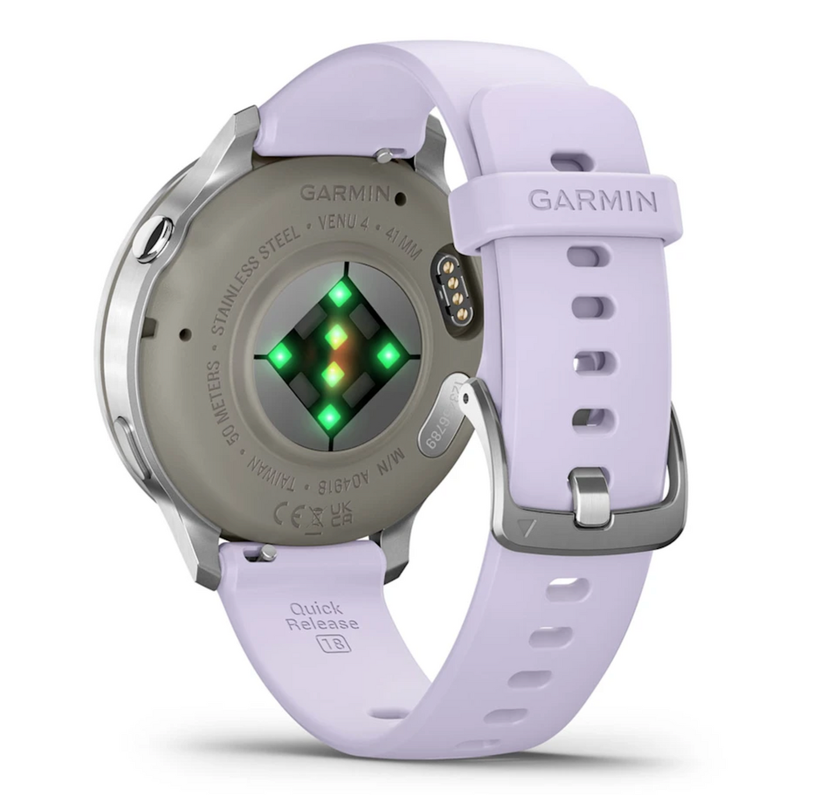Venu® 4 – 41 mm Silver with Periwinkle Silicone Band