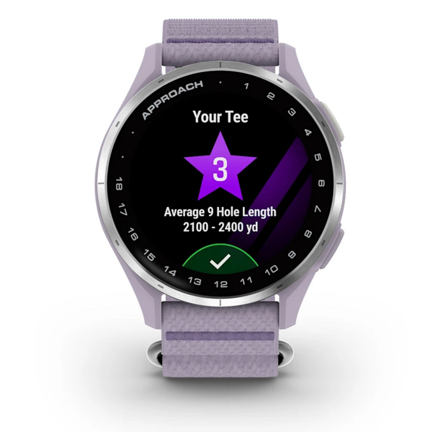 Approach® J1 Silver Aluminum Bezel with Lilac ComfortFit Fabric Band