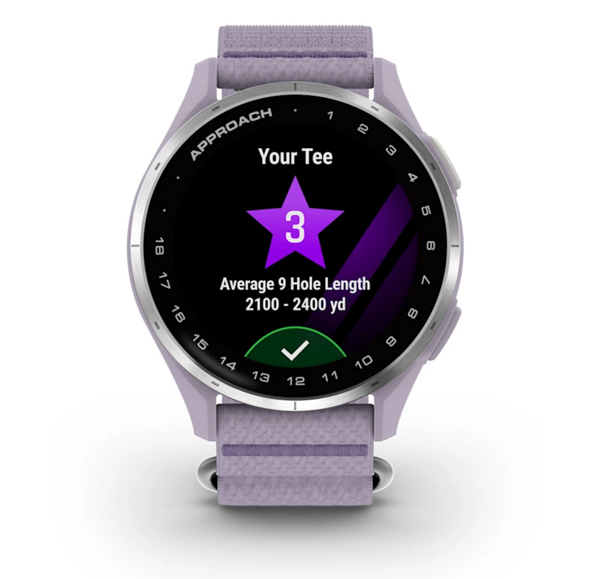 Approach® J1 Silver Aluminum Bezel with Lilac ComfortFit Fabric Band