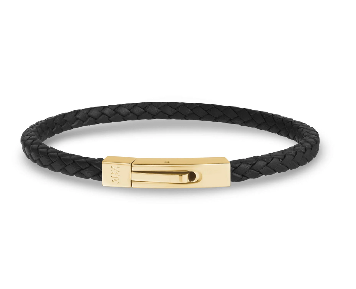 SQUARE BRAIDED LEATHER BRACELET (4MM)