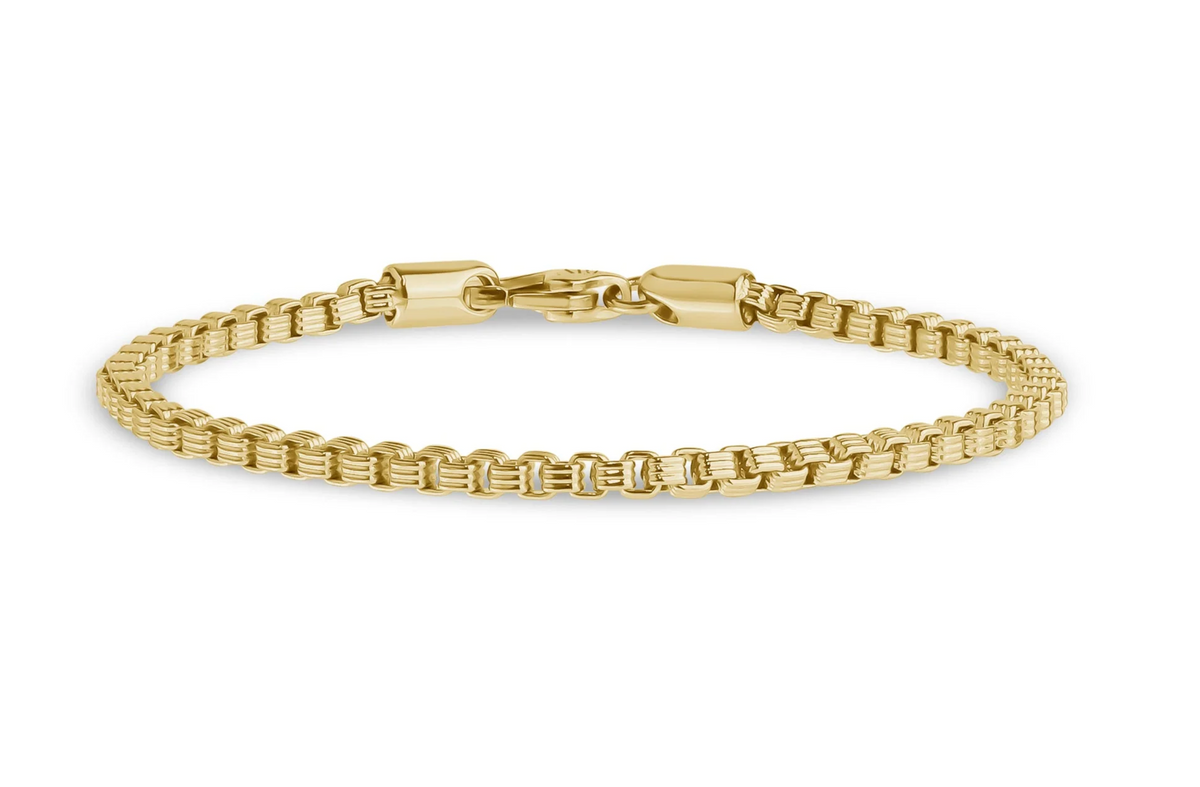 DESIGNED BOX LINK BRACELET GOLD