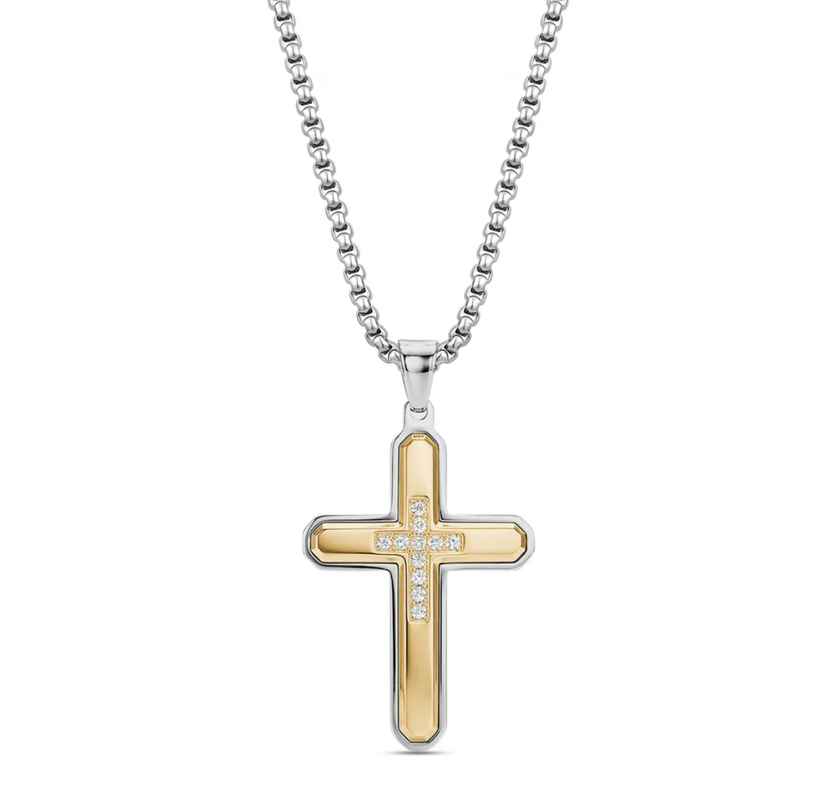 DUAL TONE CROSS PENDANT