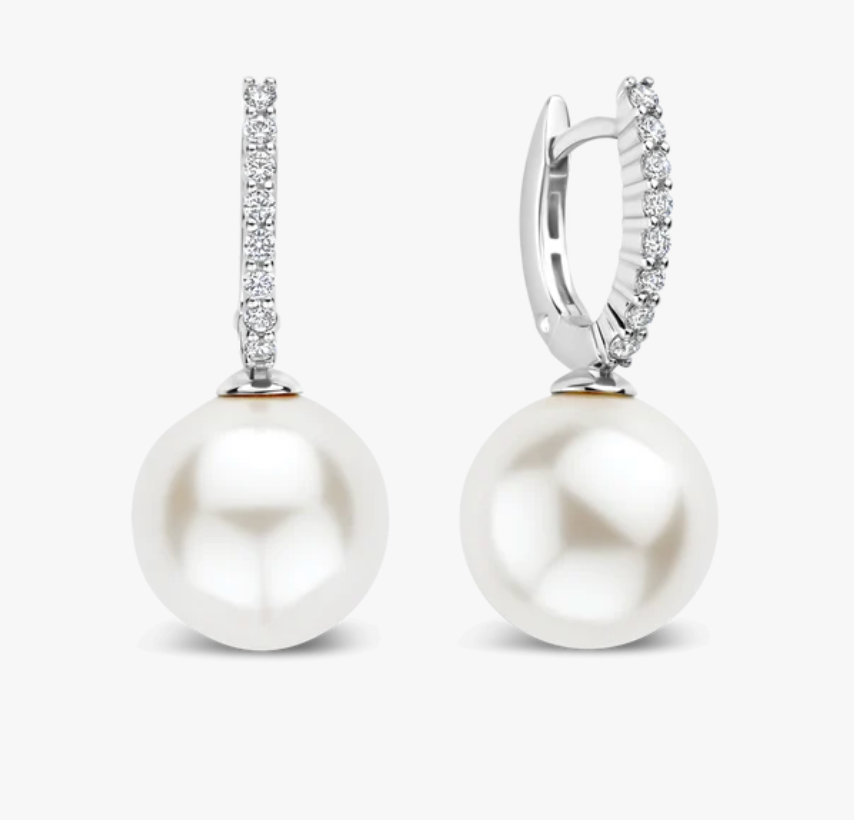 Icon Pearl Hoops Silver