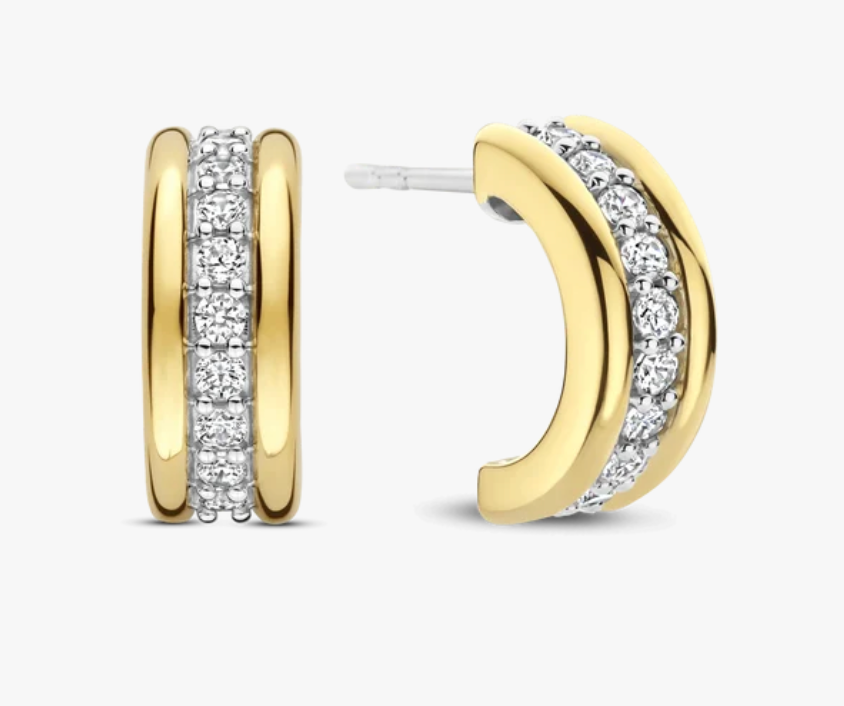Triple Band Zirconia Hoops Gold Vermeil | Ti Sento Milano | Luby 