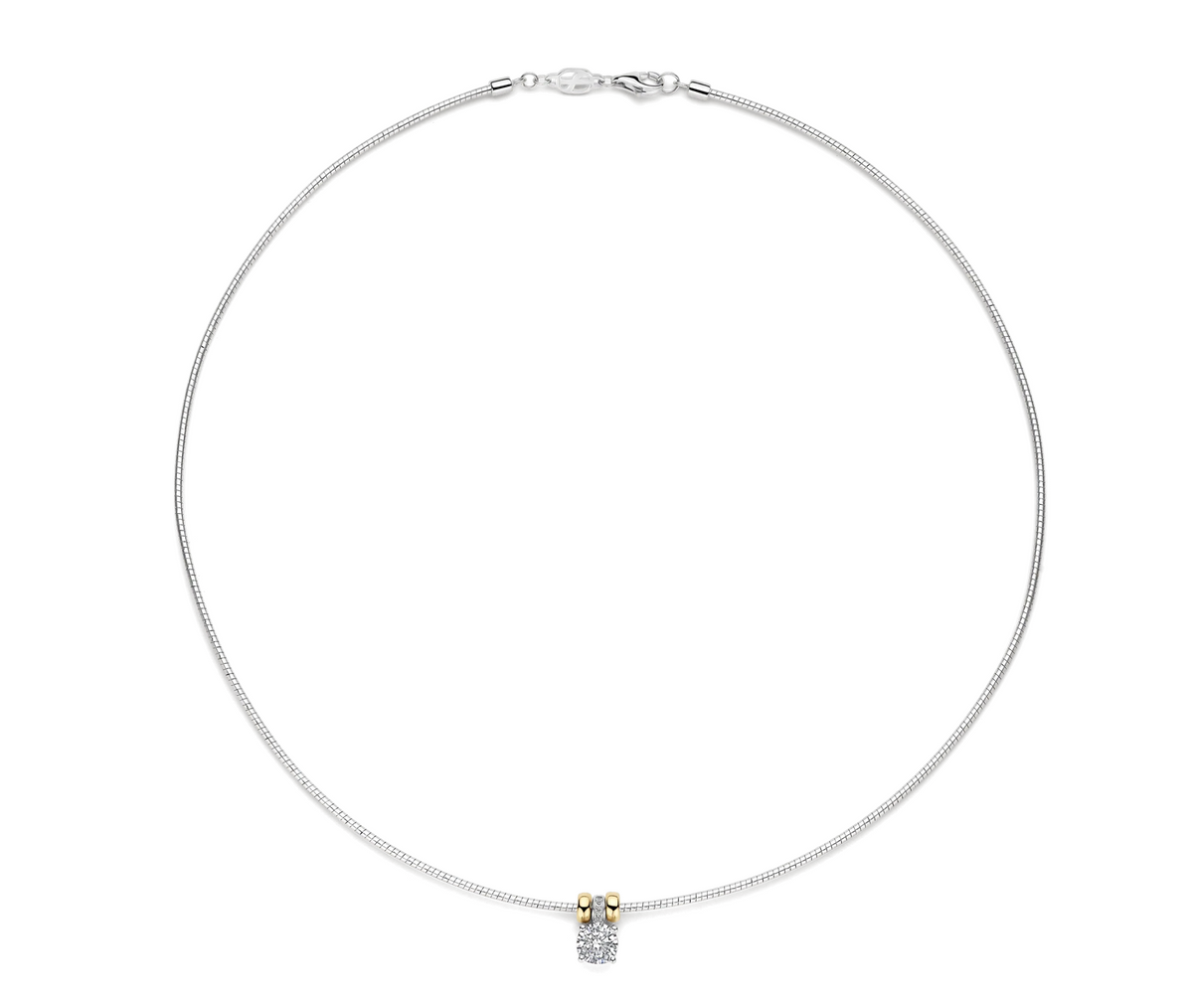 Round Silver Zirconia Necklace