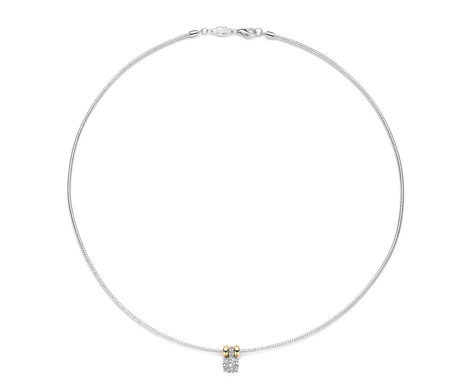 Round Silver Zirconia Necklace