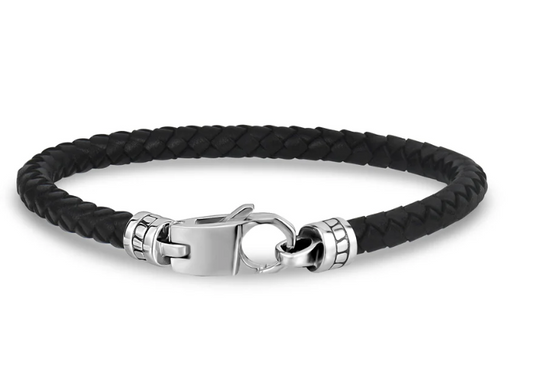 5MM BLACK LEATHER BRACELET