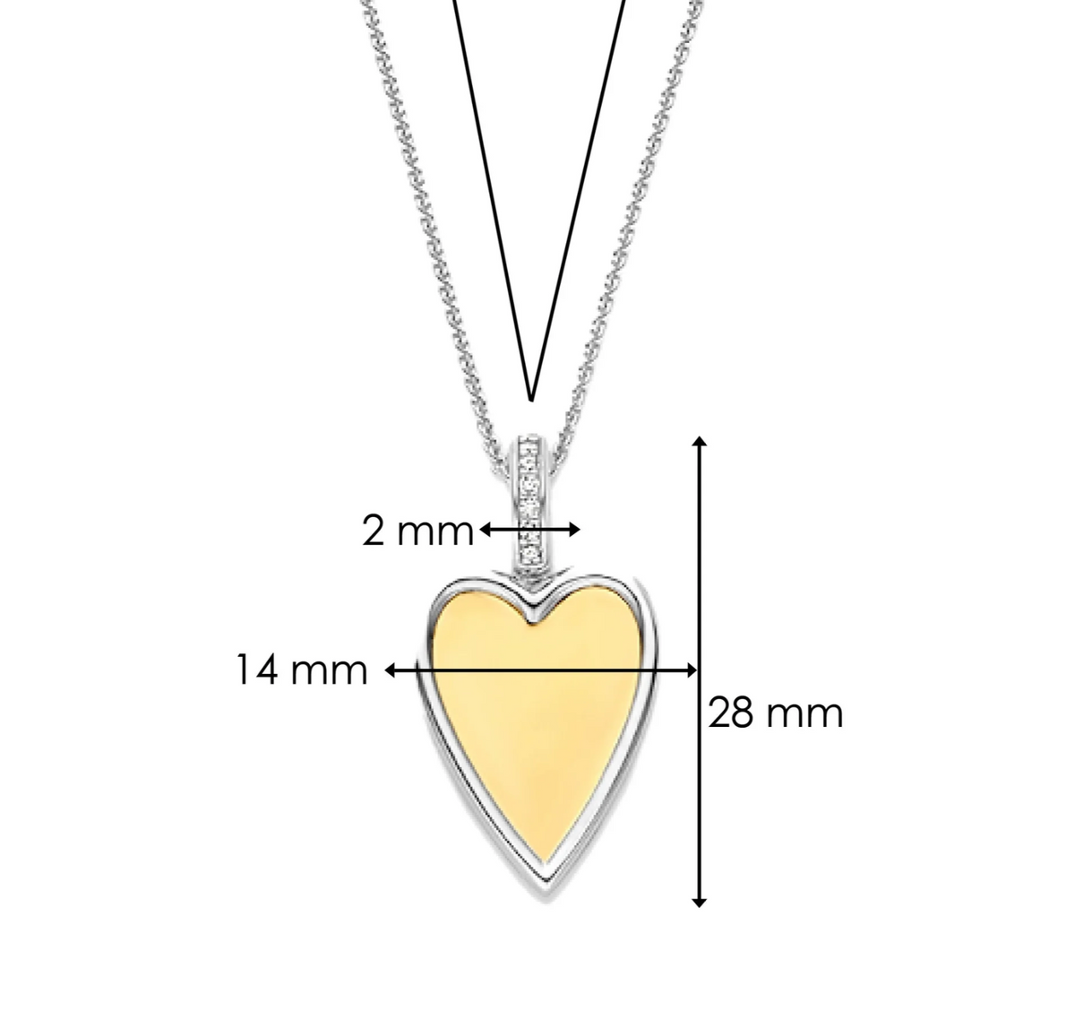 TI SENTO Gold-Plated Silver Heart Pendant 6842ZY | Ti Sento Milano | Luby 