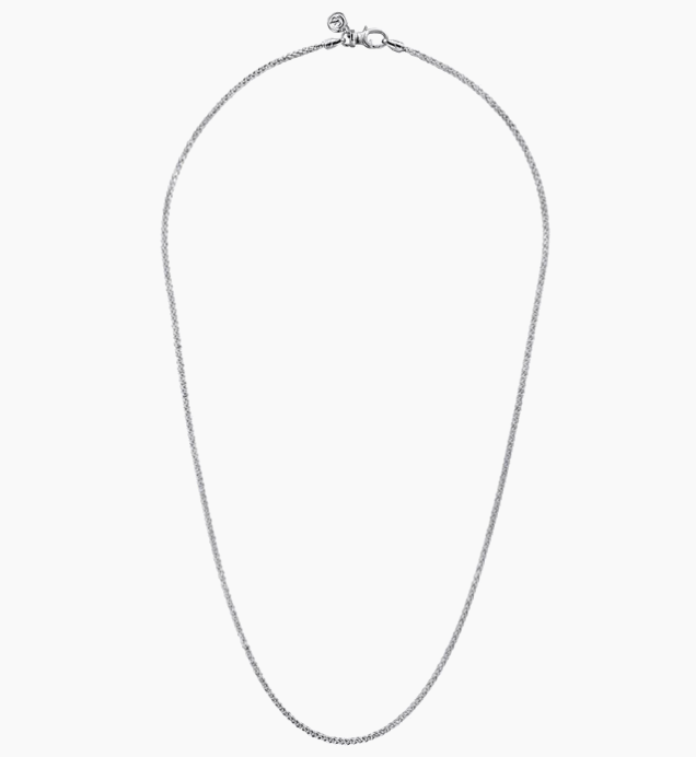 925 Sterling Silver Solid Men's Wheat Chain Necklace | Gabriel & Co. Silver | Luby 