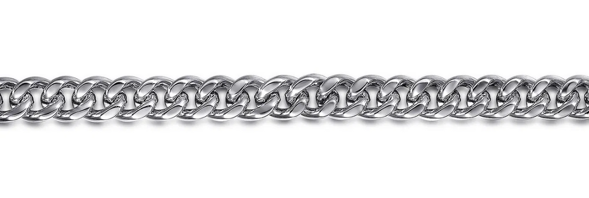 7 MM 925 Sterling Silver Solid Mens Cuban Link Chain with Diamond Cut Bracelet | Gabriel & Co. Men's | Luby 