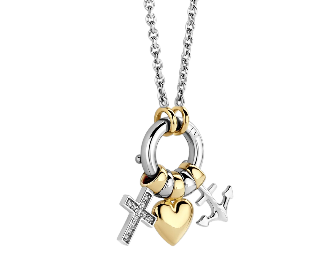 Ti Sento Three Meaningful Charms Necklace