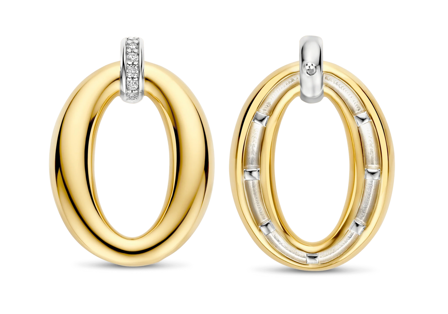 TI SENTO Gold-Plated Silver Oval Earrings