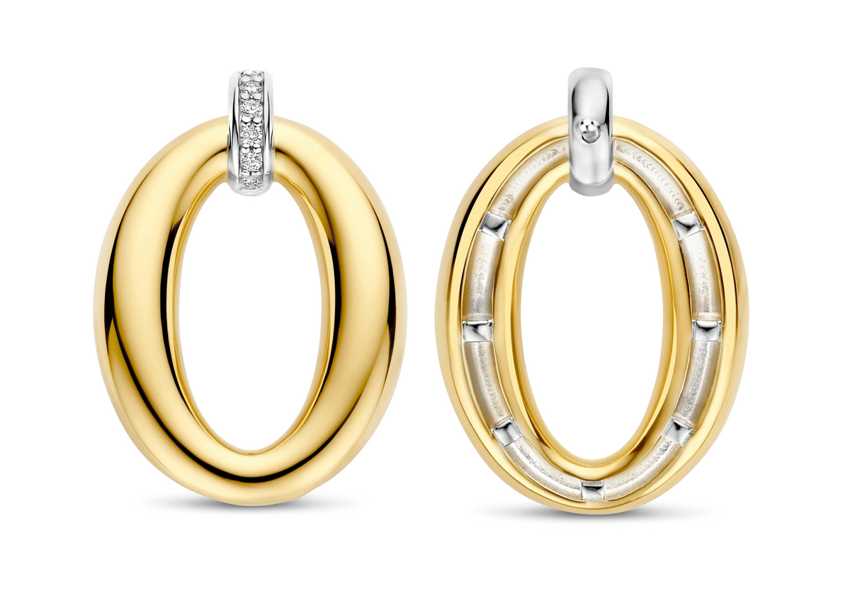 TI SENTO Gold-Plated Silver Oval Earrings | Ti Sento Milano | Luby 