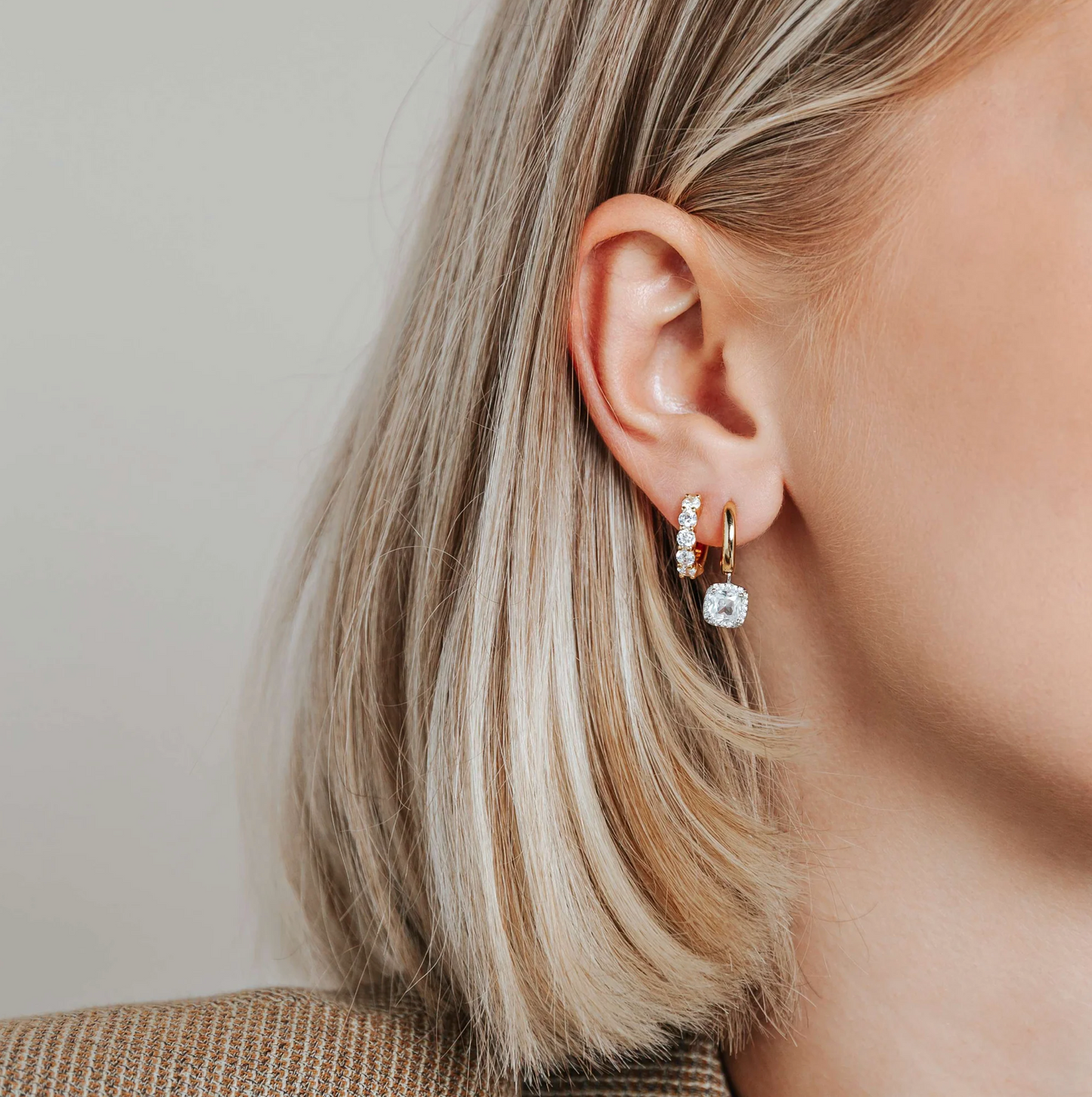 TI SENTO Radiant Gold-Plated Silver Earrings