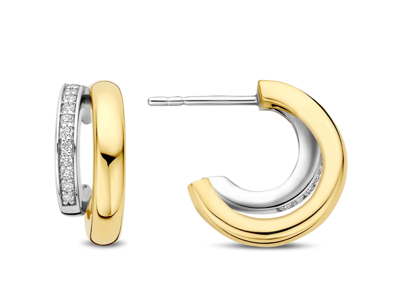 Sculptural Contrast Ti Sento Earrings