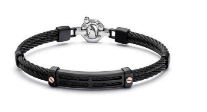 Baraka All Black Double Cord  Rose Gold Accents