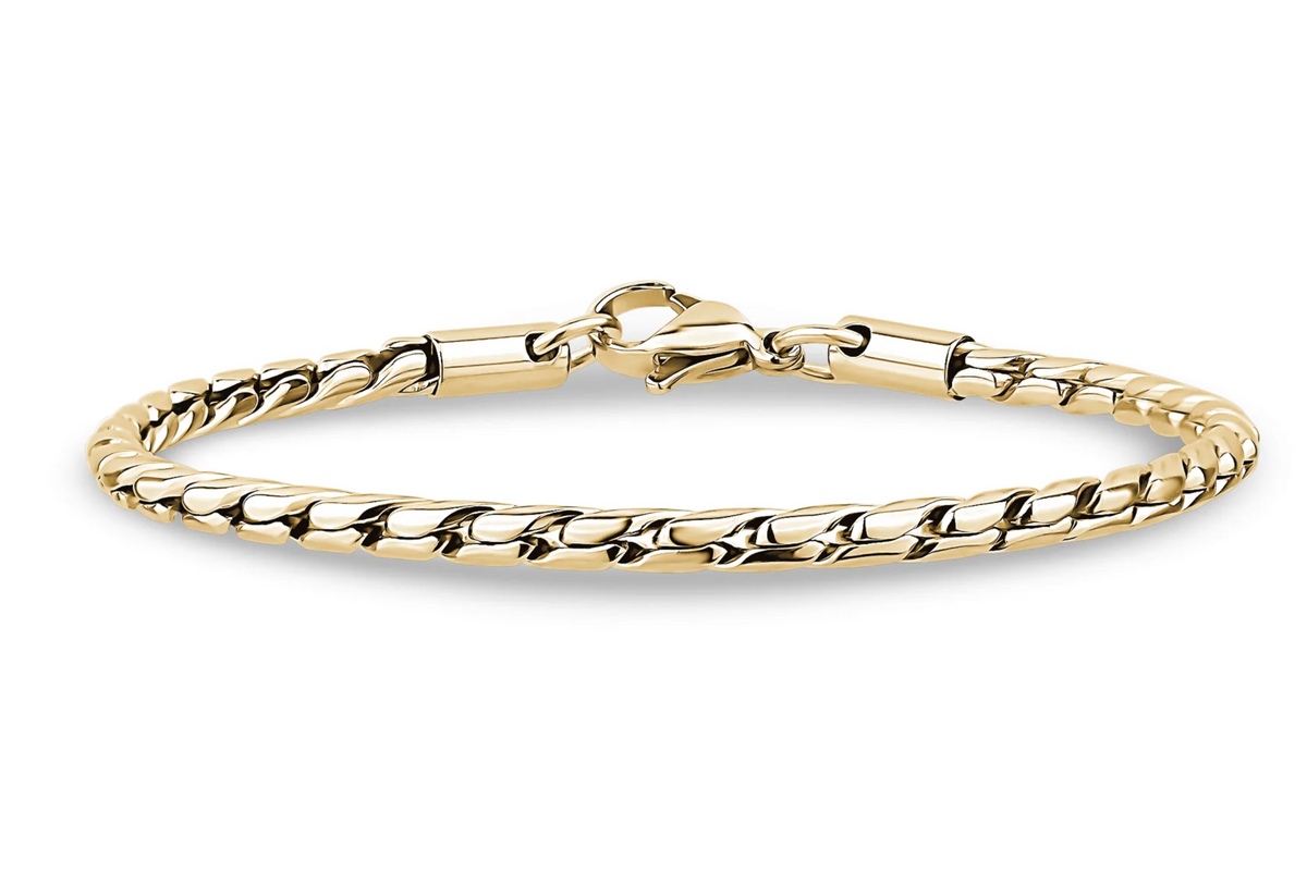SOLID INTERLOCKING CHAIN BRACELET (3MM)