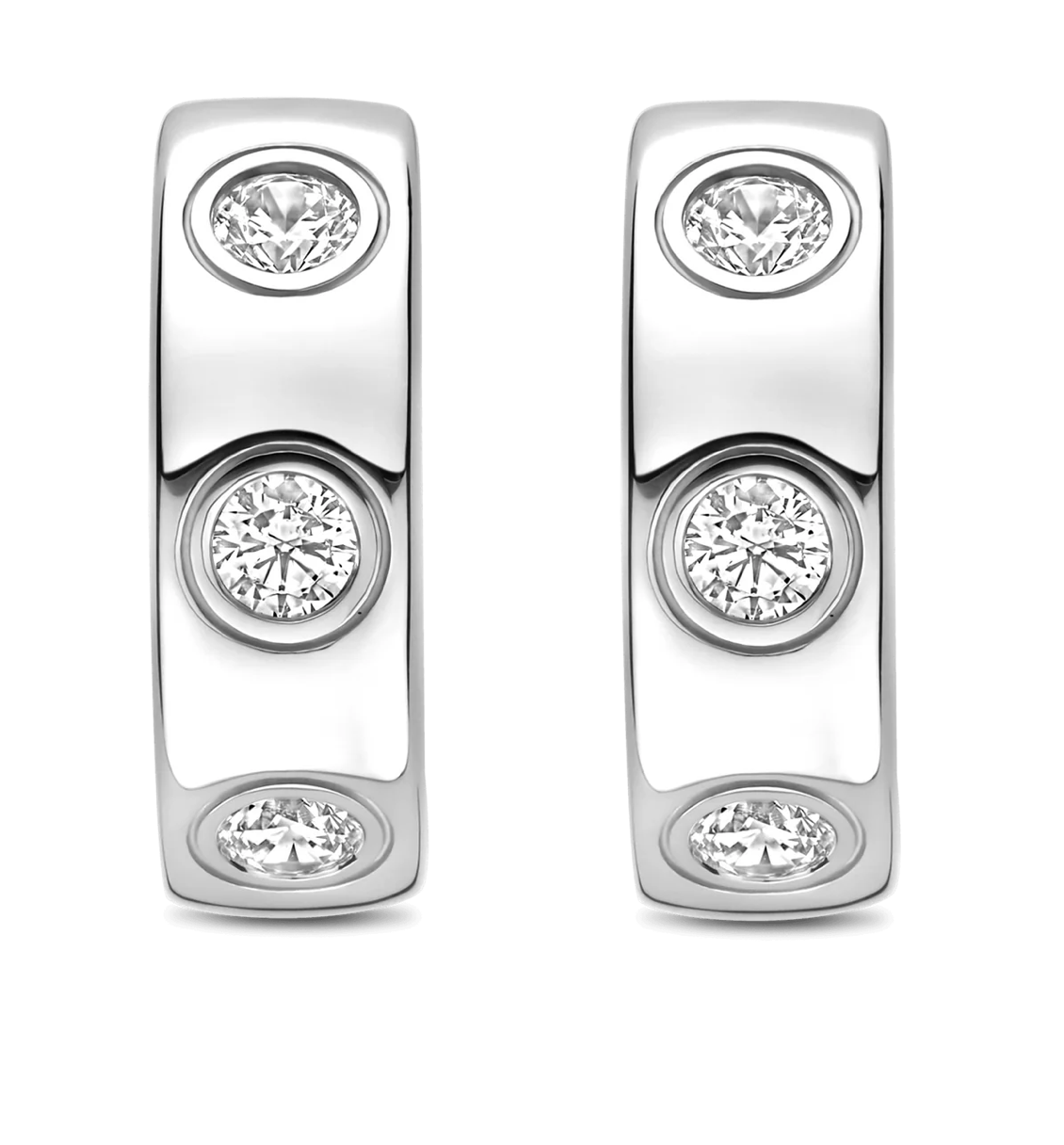 Classic Zirconia Hoops Silver