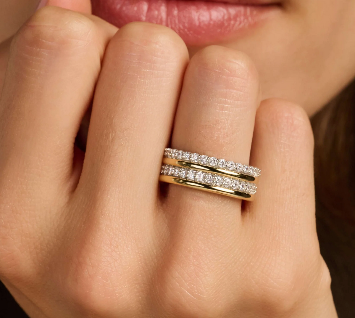 Zirconia Layered Ring - M model Ring | Ti Sento Milano | Luby 
