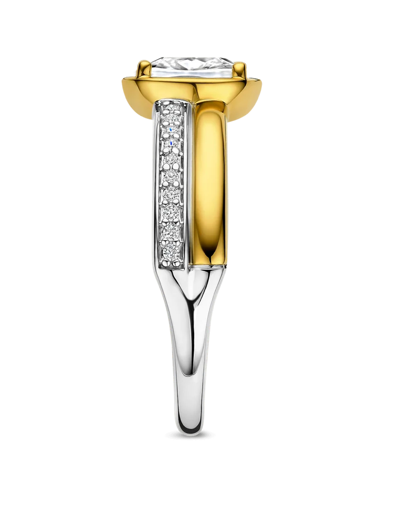 Double Band Zirconia  Gold Vermeil Ring | Ti Sento Milano | Luby 