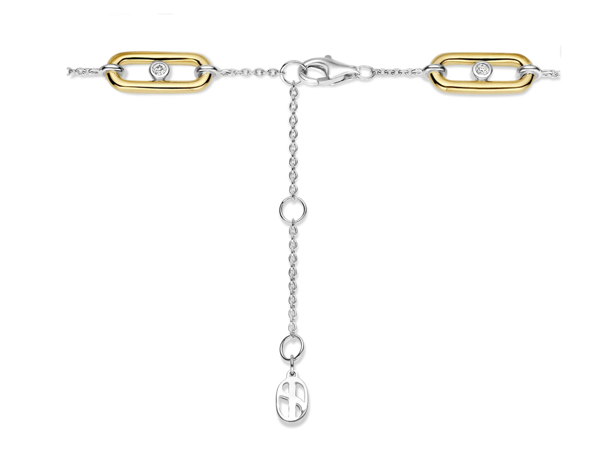 Open Link Bracelet with Round Zirconia