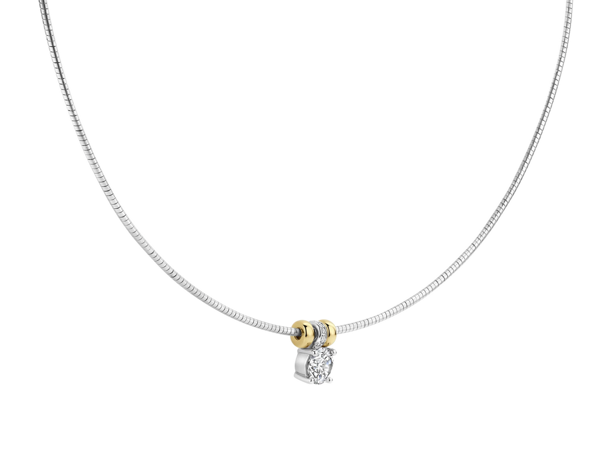 Round Silver Zirconia Necklace