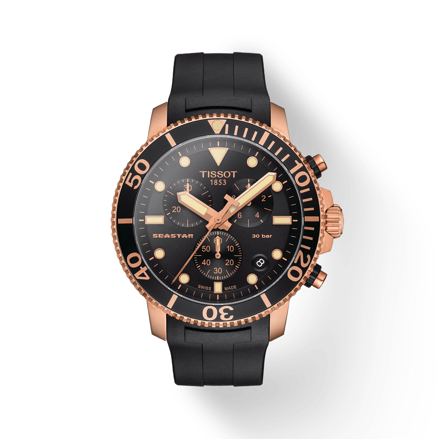 Seastar 1000 Chronograph (Black-Rose Gold) | Tissot | Luby 