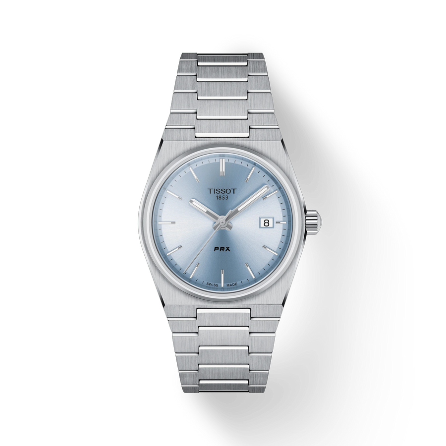 Tissot PRX 40205  Silver/ Light Blue 34.6mm