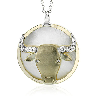 Zeghani 14K Diamond Zodiac Sign Constellation Pendant - Taurus | Zeghani | Luby 