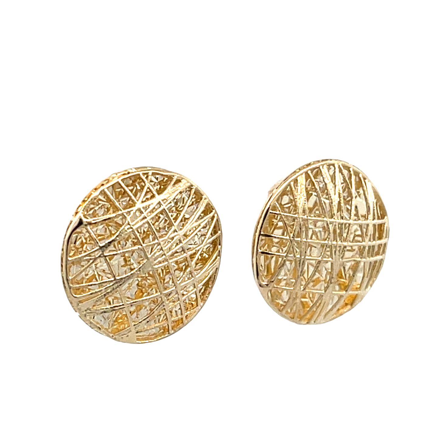 14K Gold Small Sparkling Circle Earrings