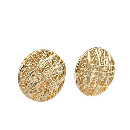 14K Gold Small Sparkling Circle Earrings