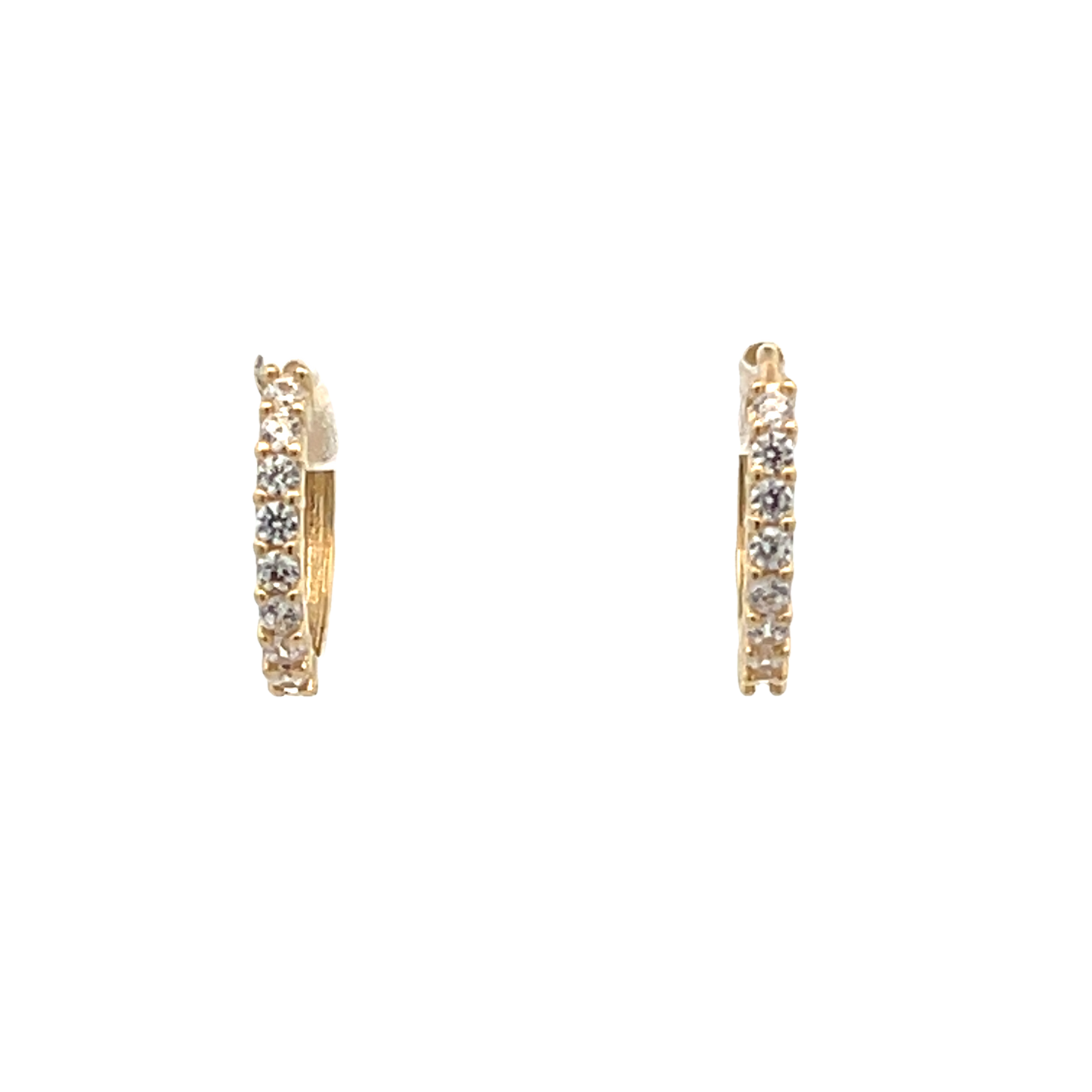 14K Gold CZ Hoops | Luby Gold Collection | Luby 