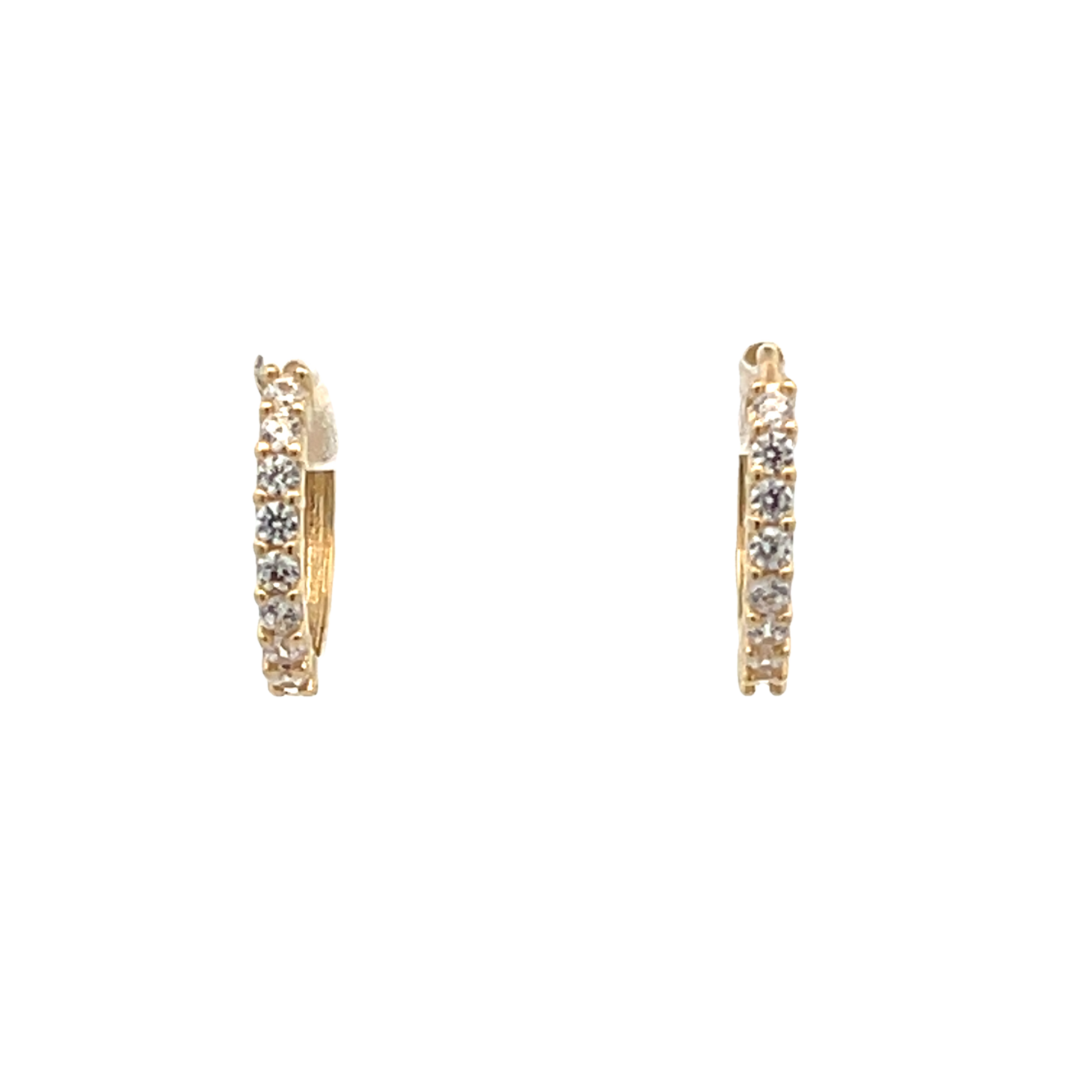 14K Gold CZ Hoops | Luby Gold Collection | Luby 