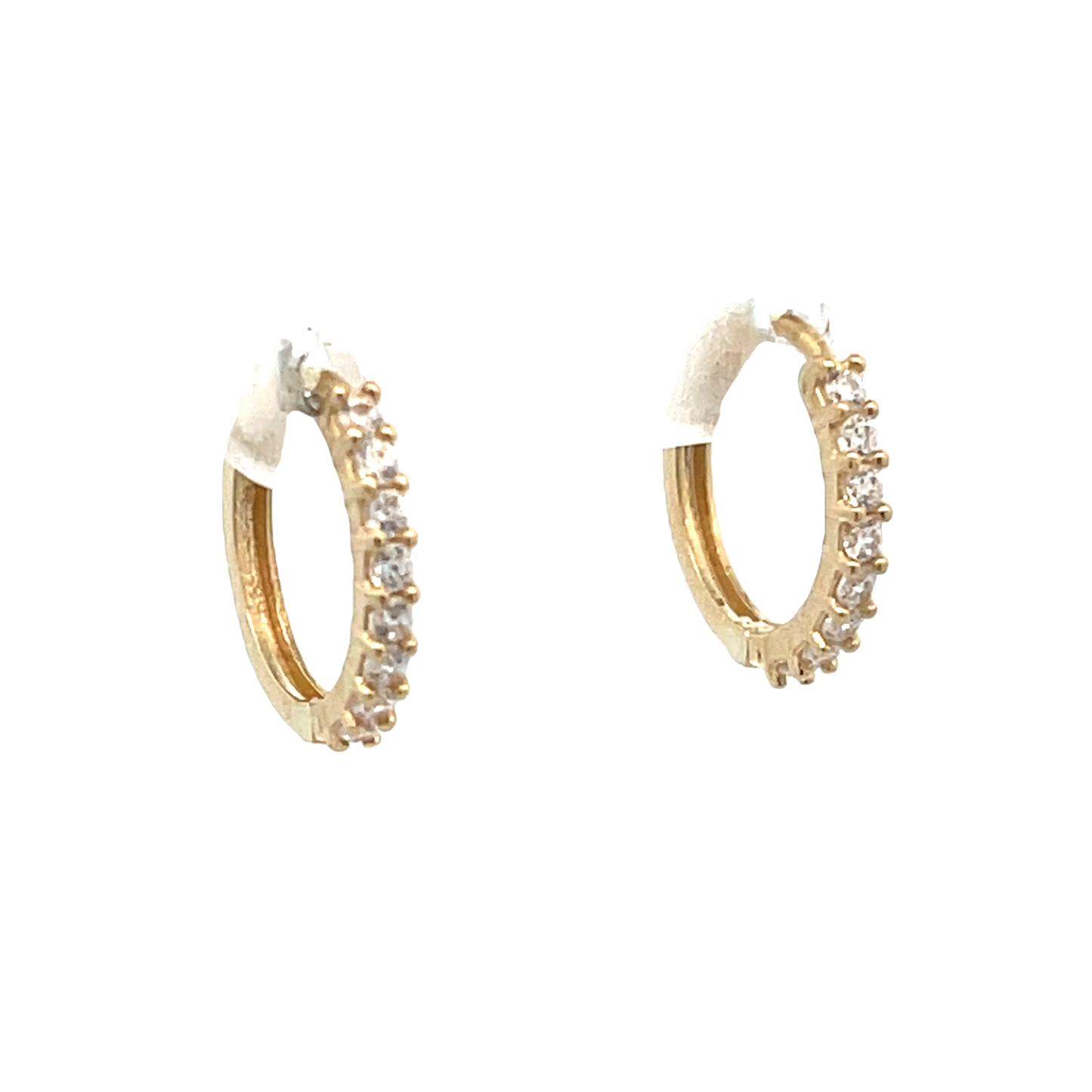 14K Gold CZ Hoops | Luby Gold Collection | Luby 