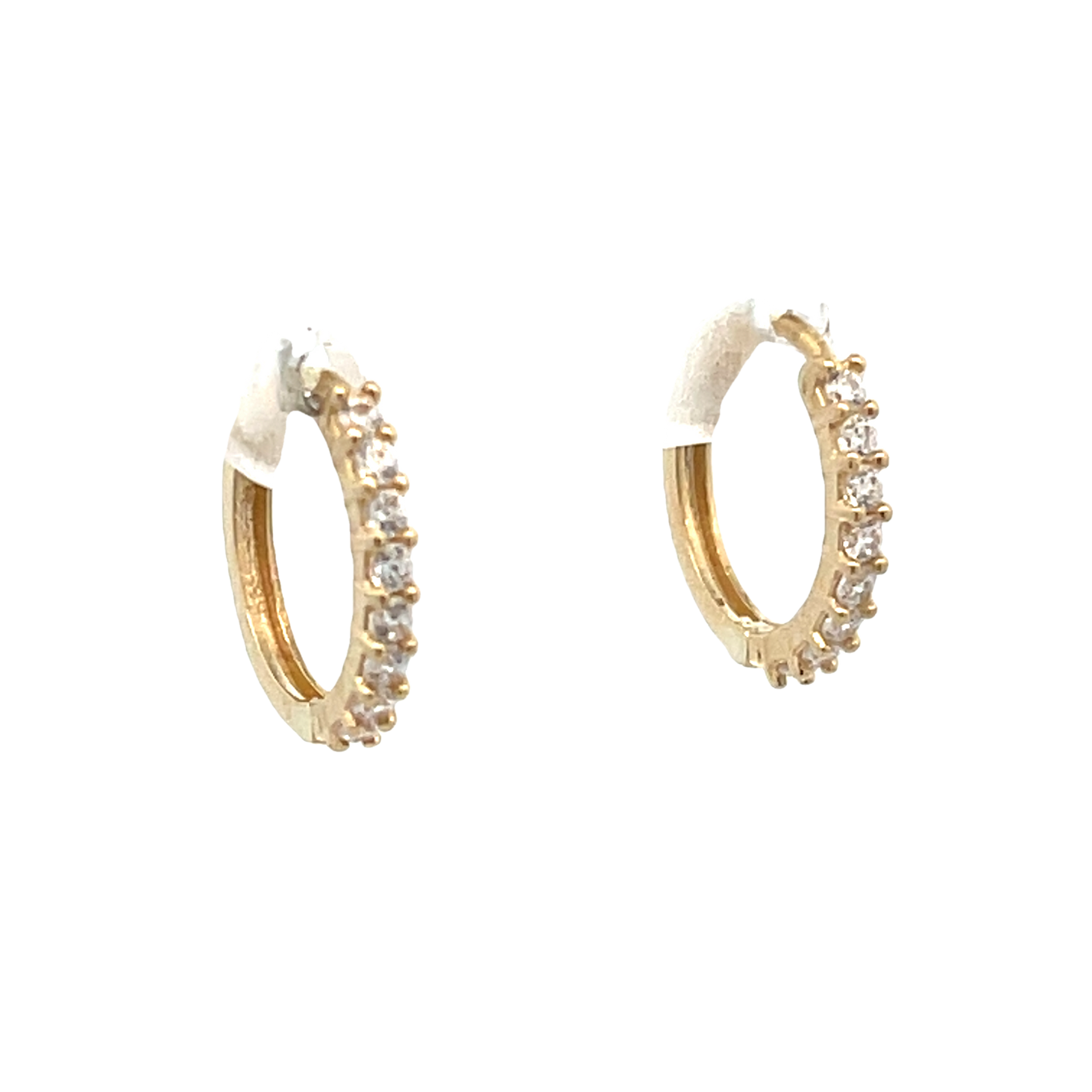 14K Gold CZ Hoops | Luby Gold Collection | Luby 