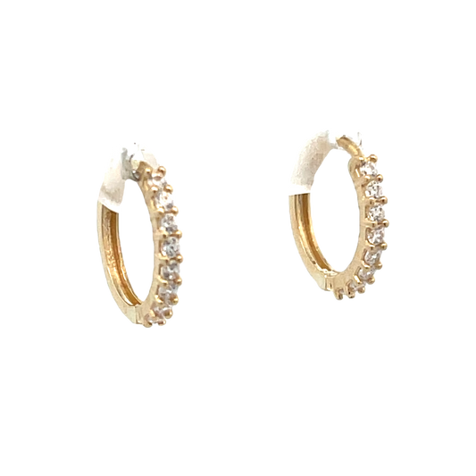 14K Gold CZ Hoops