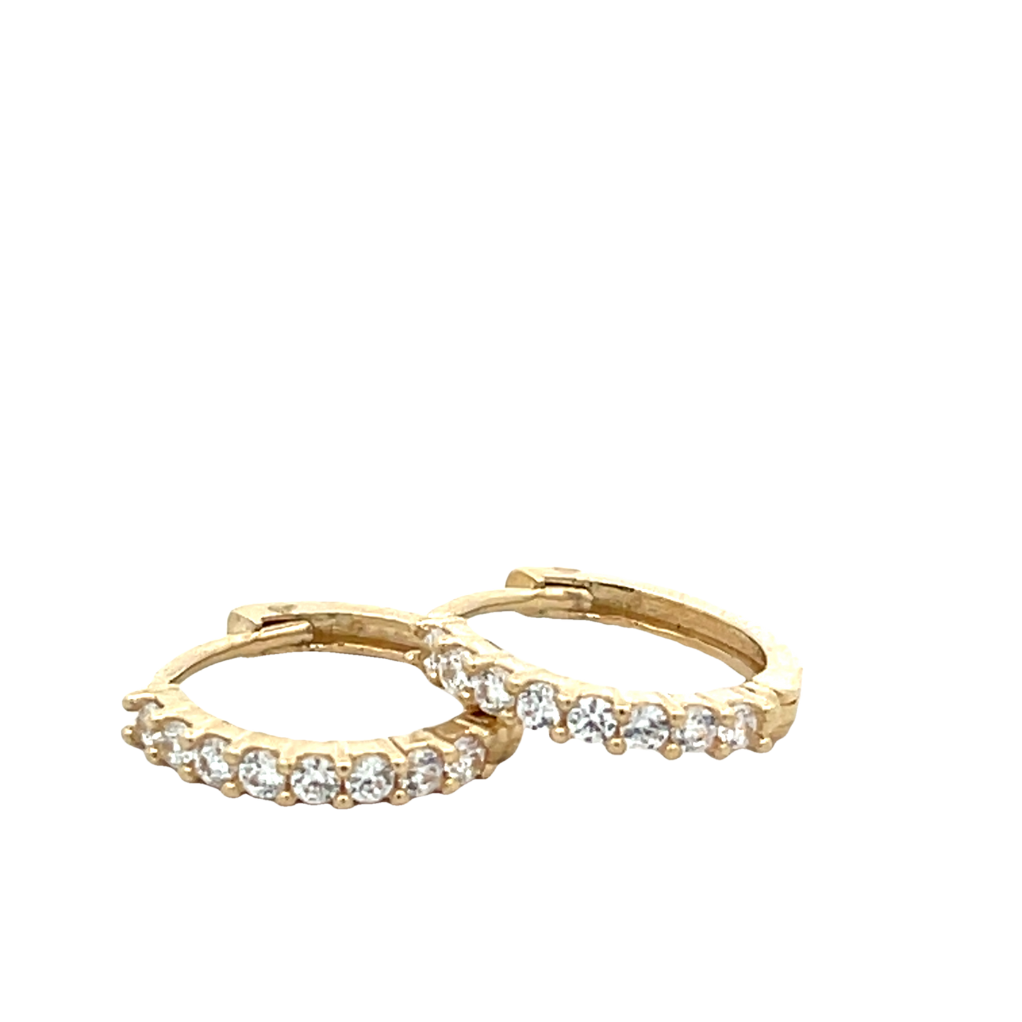 14K Gold CZ Hoops | Luby Gold Collection | Luby 
