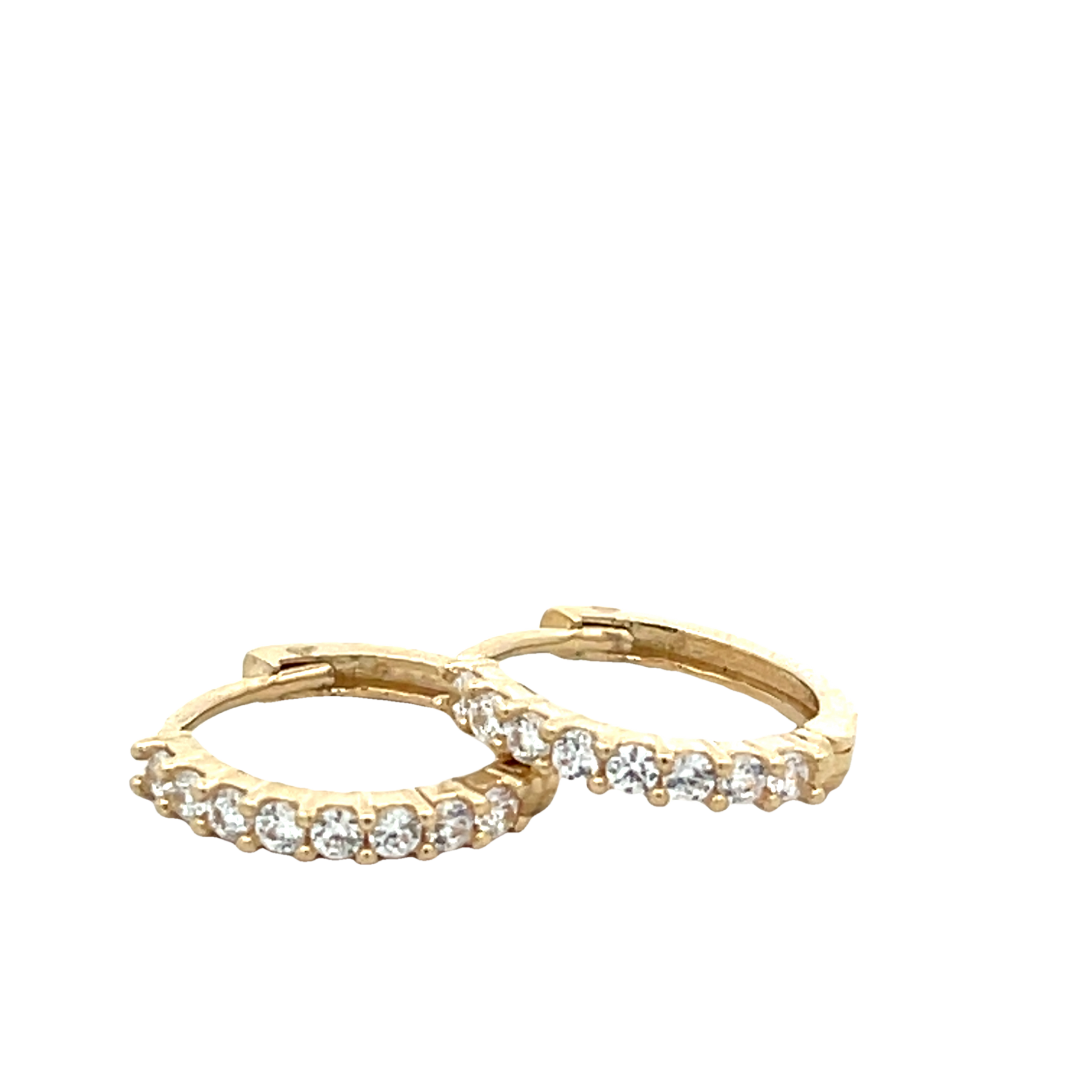 14K Gold CZ Hoops | Luby Gold Collection | Luby 