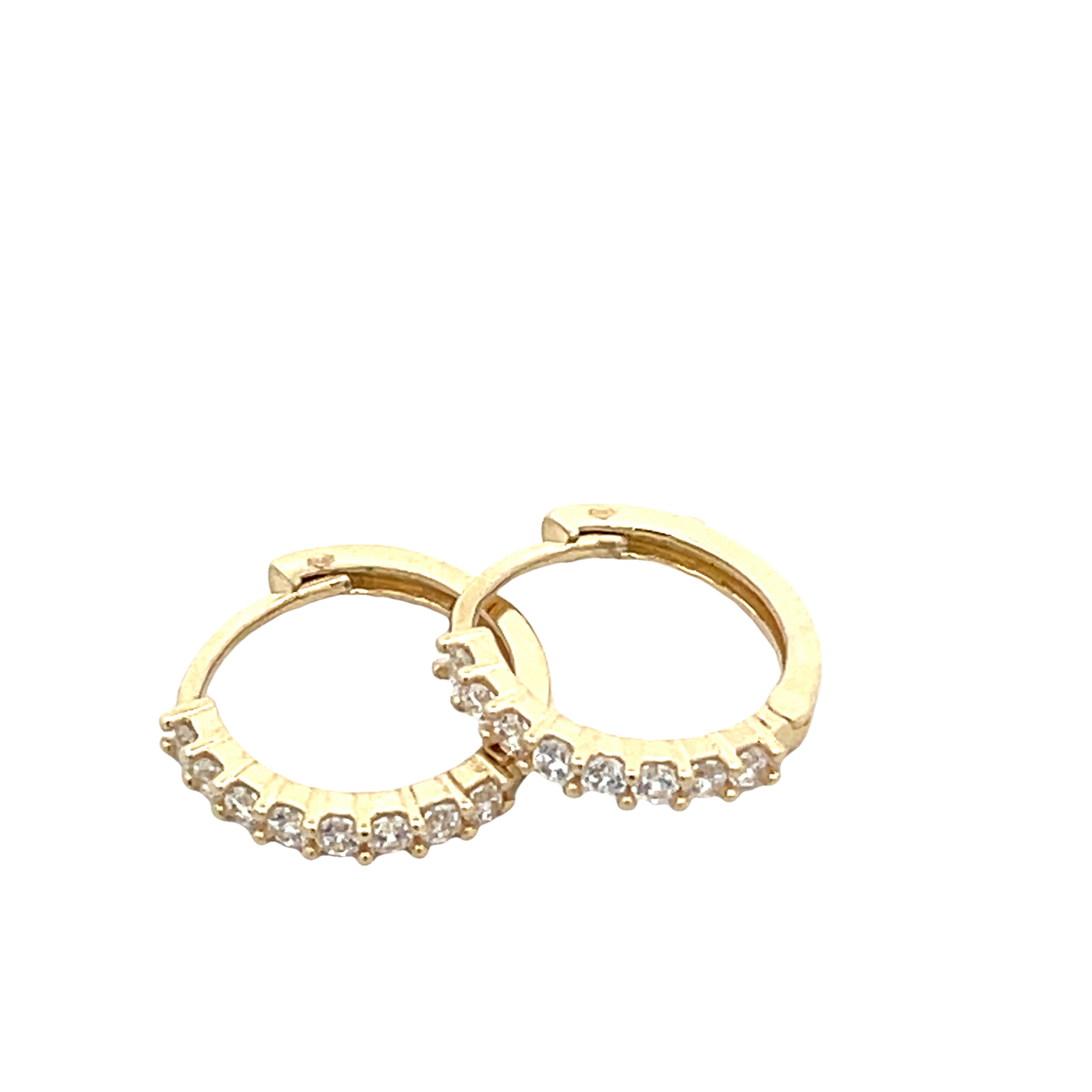 14K Gold CZ Hoops | Luby Gold Collection | Luby 