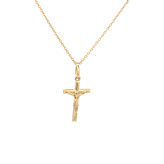 14k Gold Cross with Image Pendant