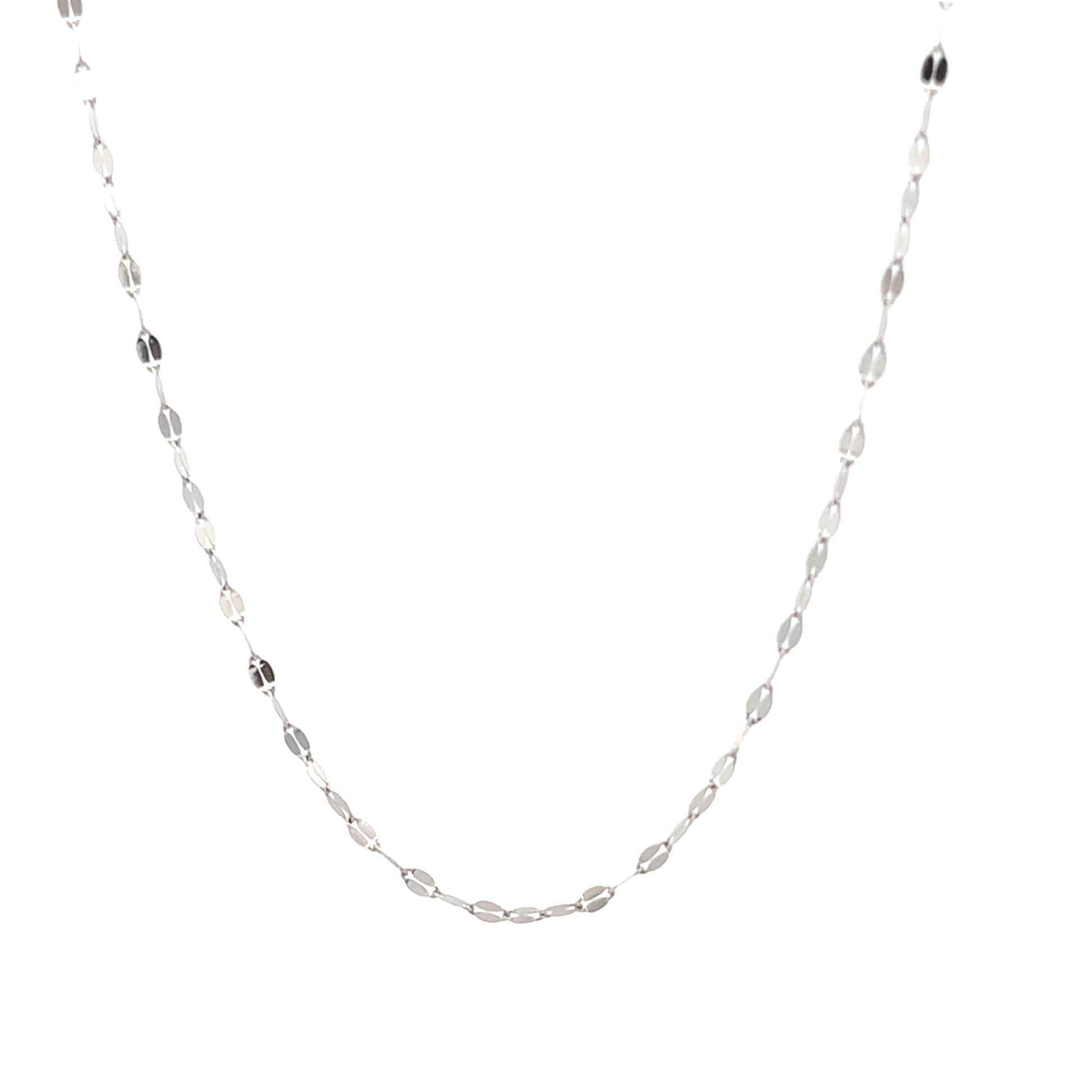 14k White Gold Sparkling Chain | Luby Gold Collection | Luby 