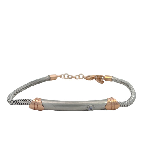 Hector by Marcello Pane Men Bracelet Silver & Rose Gold | Hector by Marcello Pane | Luby 