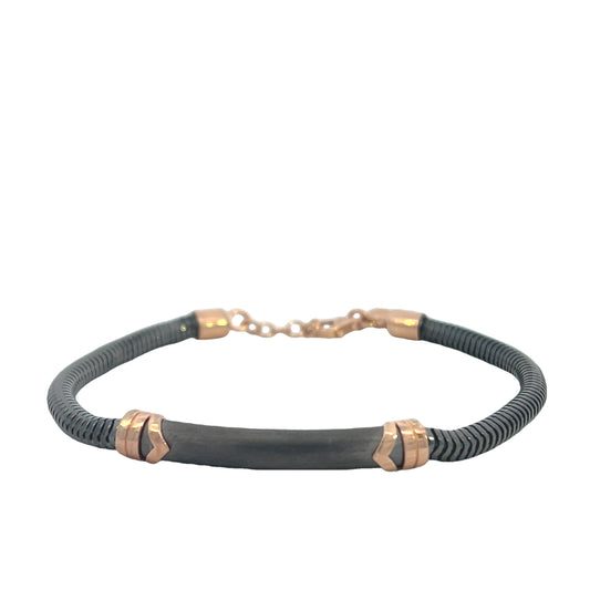 Hector by Marcello Pane Men Bracelet Black and Rose Gold | Hector by Marcello Pane | Luby 