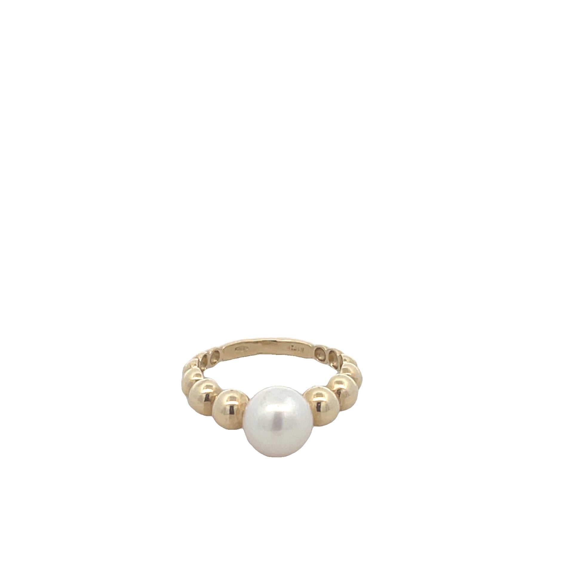 14K Gold Beaded Ring with Pearl | Luby Gold Collection | Luby 