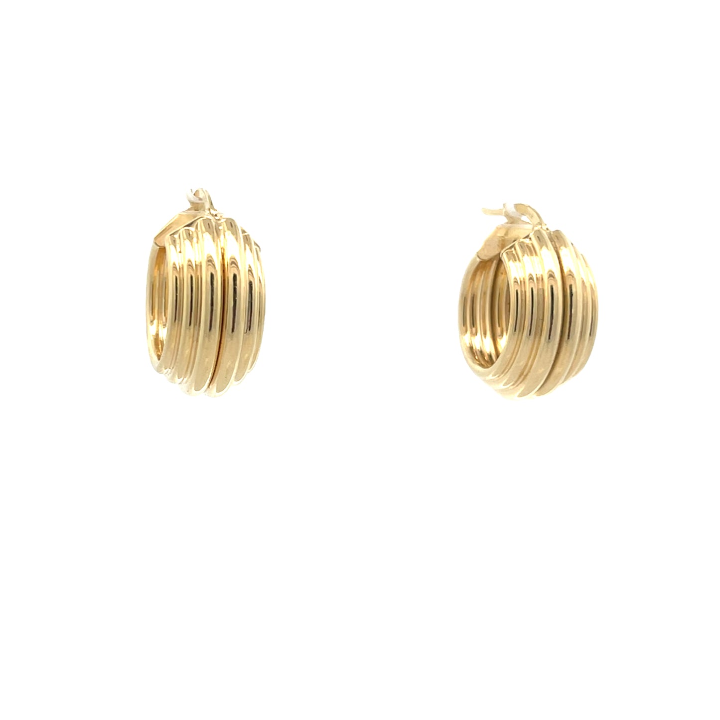 14K Gold Multi Lines Hoops | Luby Gold Collection | Luby 