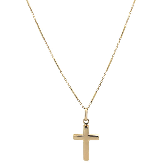 14K Gold Flat Cross Shiny | Luby Gold Collection | Luby 
