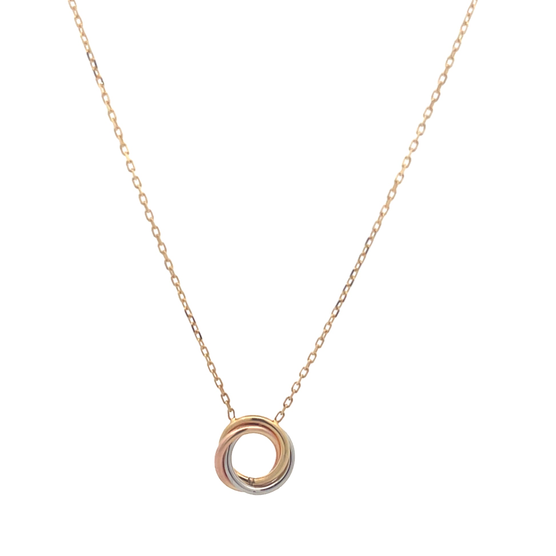 14K Gold Three Tone Circle Necklace | Luby Gold Collection | Luby 