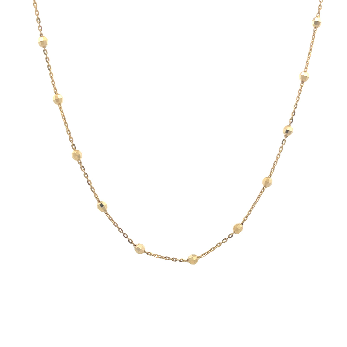 14K Gold Bead Station Chain | Luby Gold Collection | Luby 