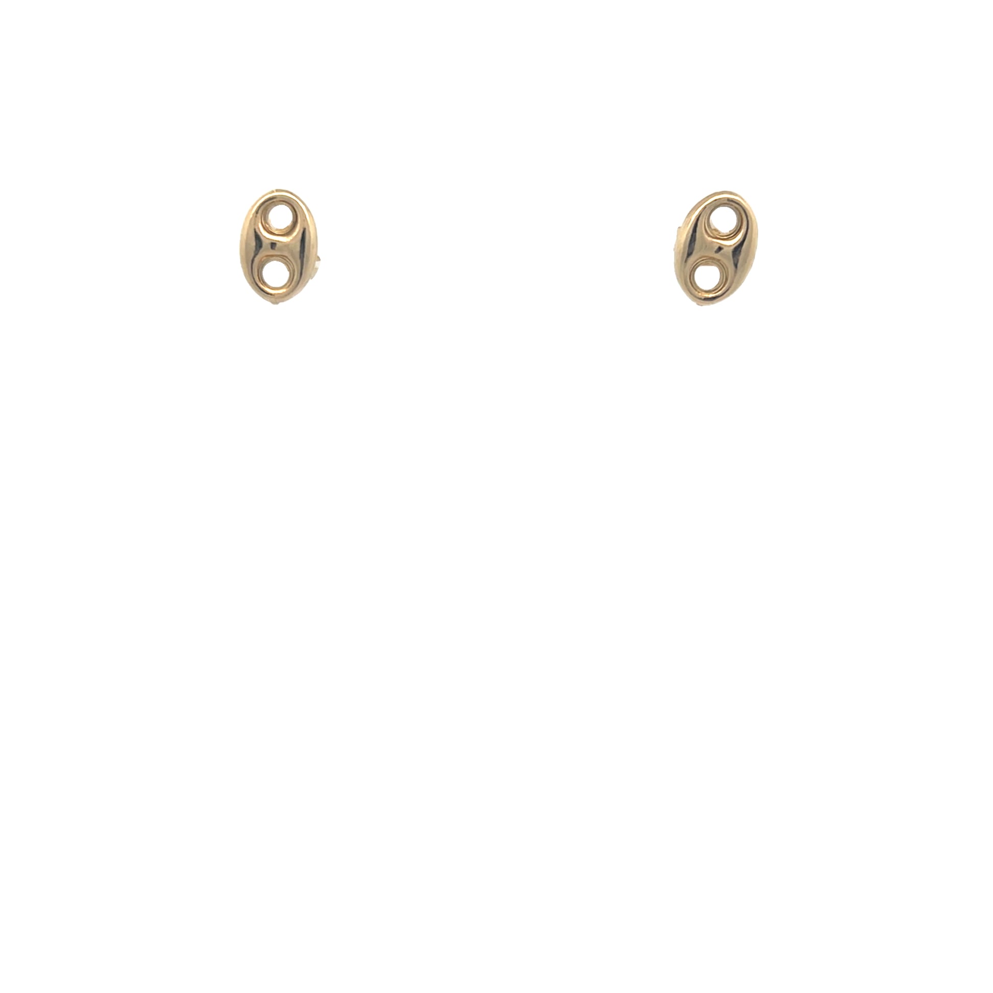 14K Gold Coffe Bean Link Earring | Luby Gold Collection | Luby 