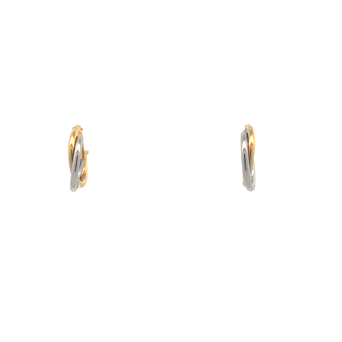 14K Gold Small Two Tone Hoops | Luby Gold Collection | Luby 